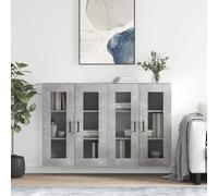 vidaXL Armadietti a Parete 2 pz Grigio Cemento in Legno Multistrato