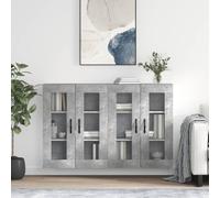 vidaXL Armadietti a Parete 2 pz Grigio Cemento in Legno Multistrato