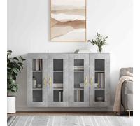 vidaXL Armadietti a Parete 2 pz Grigio Cemento in Legno Multistrato