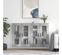 vidaXL Armadietti a Parete 2 pz Grigio Cemento in Legno Multistrato
