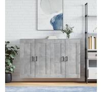 vidaXL Armadietti a Parete 2 pz Grigio Cemento in Legno Multistrato