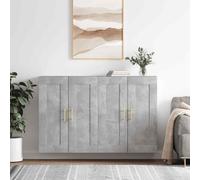 vidaXL Armadietti a Parete 2 pz Grigio Cemento in Legno Multistrato