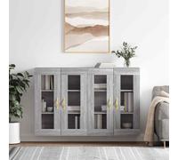 vidaXL Armadietti a Parete 2 pz Grigio Sonoma in Legno Multistrato