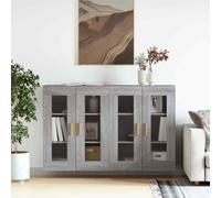 vidaXL Armadietti a Parete 2 pz Grigio Sonoma in Legno Multistrato