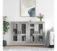 vidaXL Armadietti a Parete 2 pz Grigio Sonoma in Legno Multistrato