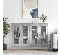 vidaXL Armadietti a Parete 2 pz Grigio Sonoma in Legno Multistrato