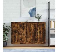 VidaXL Armadietti a Parete 2 pz Rovere Fumo in Legno Multistrato