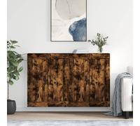 vidaXL Armadietti a Parete 2 pz Rovere Fumo in Legno Multistrato