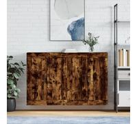 vidaXL Armadietti a Parete 2 pz Rovere Fumo in Legno Multistrato