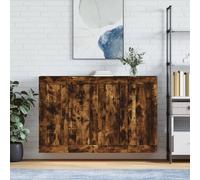 vidaXL Armadietti a Parete 2 pz Rovere Fumo in Legno Multistrato