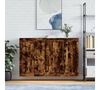 vidaXL Armadietti a Parete 2 pz Rovere Fumo in Legno Multistrato