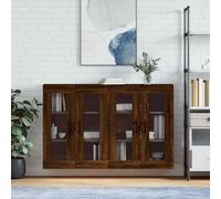 vidaXL Armadietti a Parete 2 pz Rovere Marrone in Legno Multistrato
