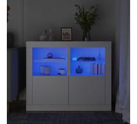 vidaXL Armadietti con Luci LED 2pz Bianchi in Legno Multistrato