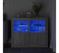 vidaXL Armadietti con Luci LED 2pz Grigio Sonoma in Legno Multistrato