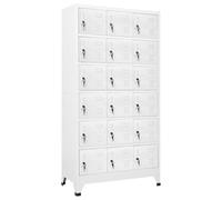 AX Armadietto 18scomparti Lamiera Targhetta 90x40x180cm Grigio Spogliatoi 245966