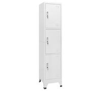 vidaXL Armadietto a 3 Comparti e Serrature 38x45x180cm Mobiletto Armadio Baule