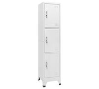 vidaXL Armadietto a 3 Comparti e Serrature 38x45x180cm Mobiletto Armadio Baule