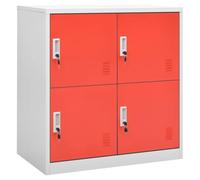 vidaXL Armadietto a Chiave Grigio Chiaro e Rosso 90x45x92,5 cm Acciaio