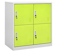 vidaXL Armadietto a Chiave Grigio Chiaro e Verde 90x45x92,5 cm Acciaio