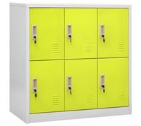 vidaXL Armadietto a Chiave Grigio Chiaro e Verde 90x45x92,5 cm Acciaio