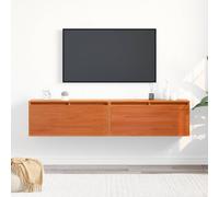 vidaXL Armadietto a muro 2 pz Marrone cerato 80 x 30 x 35 cm