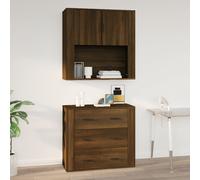 vidaXL Armadietto a Muro Rovere Marrone 80x33x80 cm Legno Multistrato