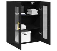 vidaXL Armadietto a muro Rovere Nero 69,5 x 34 x 90 cm | Questo sideboard ha uno stile moderno e elegante che si adatta a qualsiasi arredamento,