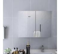 vidaXL Armadietto a Specchio Bianco 80x15x60 cm in MDF