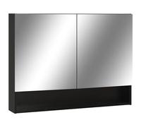 VIDAXL - Armadietto a Specchio con LED Nero 80x15x60 cm in MDF