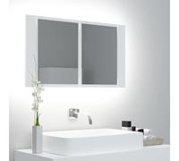 vidaXL Armadietto a Specchio con Luci LED Bianco 80x12x45 in Acrilico