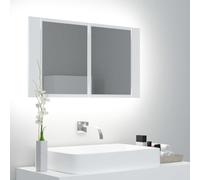 vidaXL Armadietto a Specchio con Luci LED Bianco 80x12x45 in Acrilico