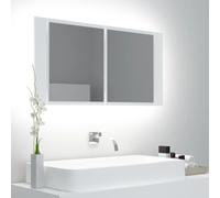VidaXL Armadietto a Specchio con Luci LED Bianco 90x12x45 in Acrilico
