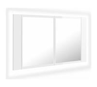VIDAXL - Armadietto a Specchio con Luci LED Bianco Lucido in Acrilico