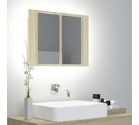 VidaXL Armadietto a Specchio con Luci LED Rovere Sonoma in Acrilico