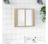 VidaXL Armadietto a Specchio con Luci LED Rovere Sonoma in Acrilico
