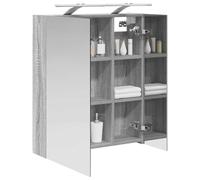 vidaXL Armadietto a specchio da bagno con anta grigio Sonoma 60 x 14,5 x 70 cm, bagno, design rettangolare, stile moderno, conservazione efficiente, soluzioni innovative per piccoli spazi, elementi