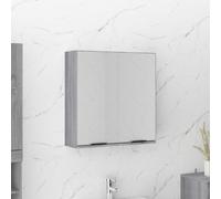 vidaXL Armadietto a Specchio da Bagno Grigio Sonoma 64x20x67 cm