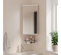 vidaXL Armadietto Angolare con Specchio da Bagno Bianco 30x24x60 cm, armadietto angolare da Bagno, armadietto da Bagno, Mobile da Bagno angolare