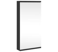 vidaXL Armadietto Angolare con Specchio da Bagno Nero 30x24x60 cm, armadietto angolare da bagno, armadietto da bagno, mobile da bagno angolare