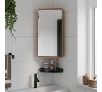 vidaXL Armadietto Angolare con Specchio da Bagno Rovere 30x24x60 cm, armadietto angolare da Bagno, armadietto da Bagno, Mobile da Bagno angolare