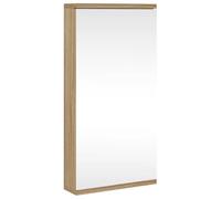 vidaXL Armadietto Angolare con Specchio da Bagno Rovere 30x24x60 cm, armadietto angolare da Bagno, armadietto da Bagno, Mobile da Bagno angolare