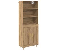 vidaXL Armadietto Artisan - Rovere, 69,5 x 32,5 x 180 cm, in legno costruito, elegante rettangolare alto, per soggiorno, moderno e montato a parete, soluzione di stoccaggio in legno ingegnerizzato