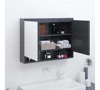 vidaXL Armadietto Bagno con Specchio 80x15x60 cm in MDF Grigio
