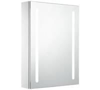 vidaXL Armadietto Bagno con Specchio e Luci LED con Ante e Ripiani Interni Elegante Moderno Funzionale Mobiletto Pensile 50x13x70 cm MDF e Melamina