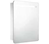 vidaXL Armadietto Bagno con Specchio e Luci LED con Ante e Ripiani Interni Elegante Moderno Funzionale Mobiletto Pensile 60x11x80 MDF e Melamina