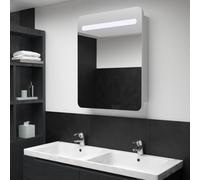 vidaXL Armadietto Bagno con Specchio e Luci LED con Ante e Ripiani Interni Elegante Moderno Funzionale Mobiletto Pensile 60x11x80 MDF e Melamina