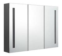 VIDAXL - Armadietto Bagno con Specchio e LED 89x14x62 cm Grigio