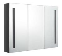 VIDAXL - Armadietto Bagno con Specchio e LED 89x14x62 cm Grigio Lucido
