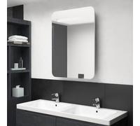 vidaXL Armadietto Bagno con Specchio e LED Bianco e Rovere 60x11x80 cm