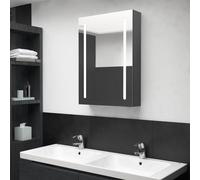 vidaXL Armadietto Bagno con Specchio e LED Grigio 50x13x70 cm